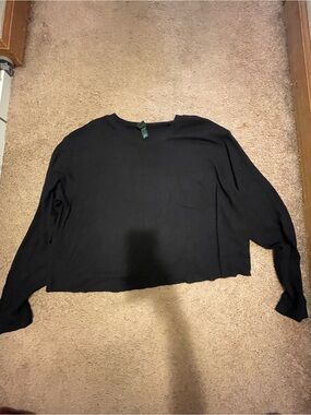 Wild Fable black long sleeve shirt with pocket, size XL
